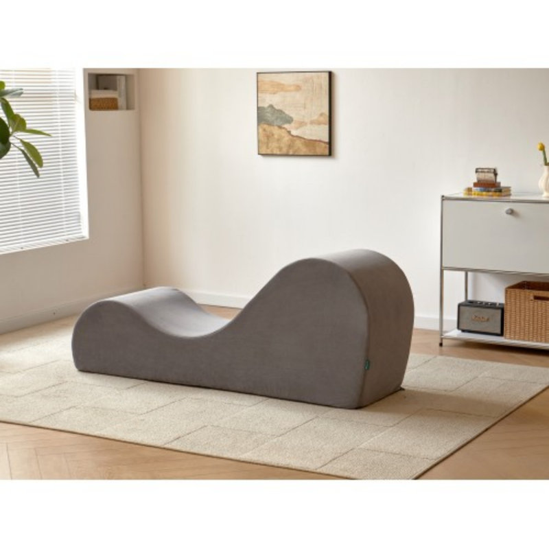 Casual recliner with ergonomic design, Grey Polyurethane