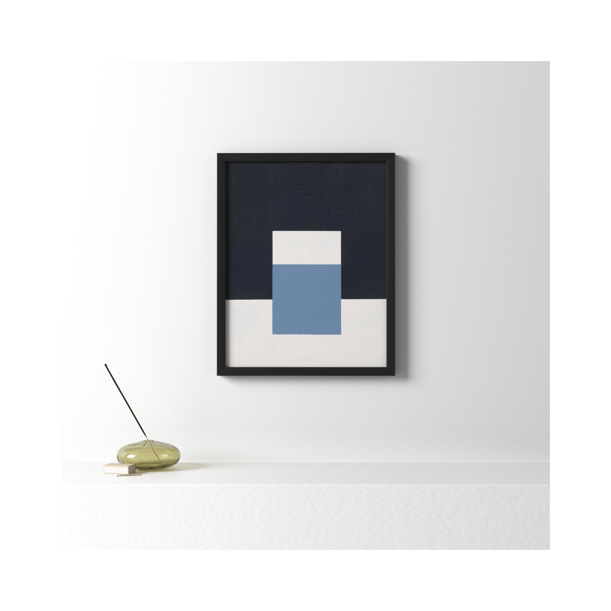 Square Sky by Robert Kamnatnik, Black Framed Paper, 20" H x 16" W x 1.25" D