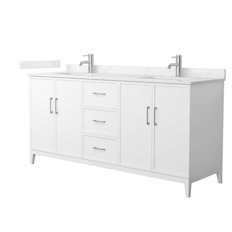 Elan 66'' W Vanity, 8" Center, White / Brushed Nickel, 60'' W