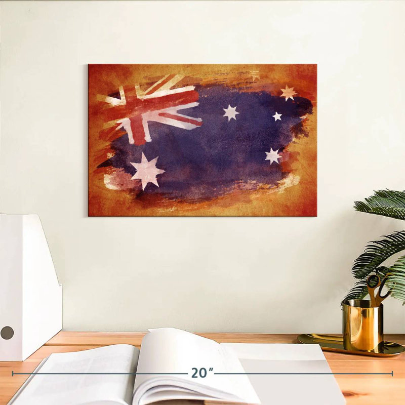 Drapeau de l'Australie, grunge, H 8 po x l 12 po