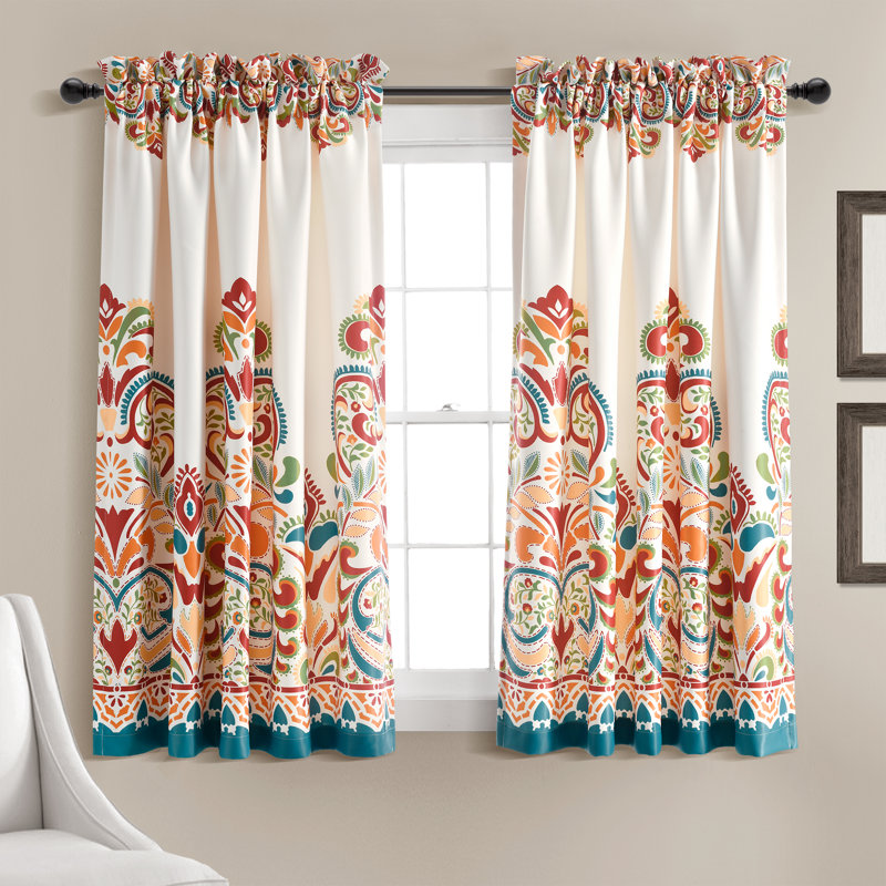 Room Darkening Curtain Pair, Turquoise, 52"W x 45"L