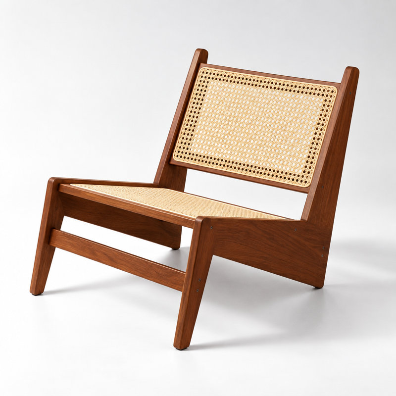 Méridienne Mid-Century Modern, Walnut