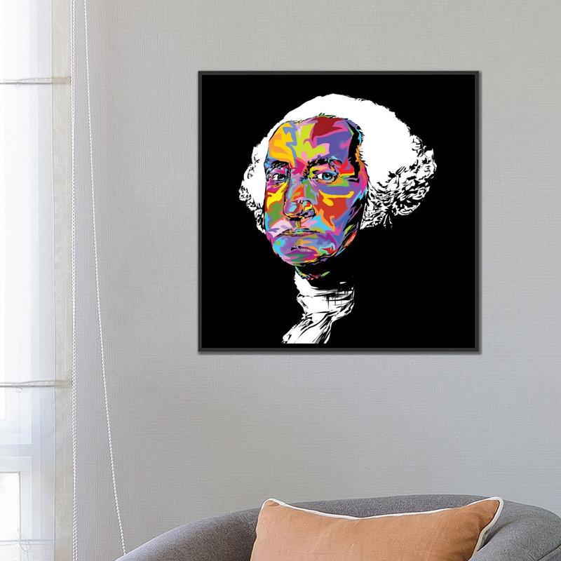 Gw par Technodrome1 - impression d'art graphique, Aucun mat, H 26 po x l 26 po x P 1,5 po, Toile avec cadre noir