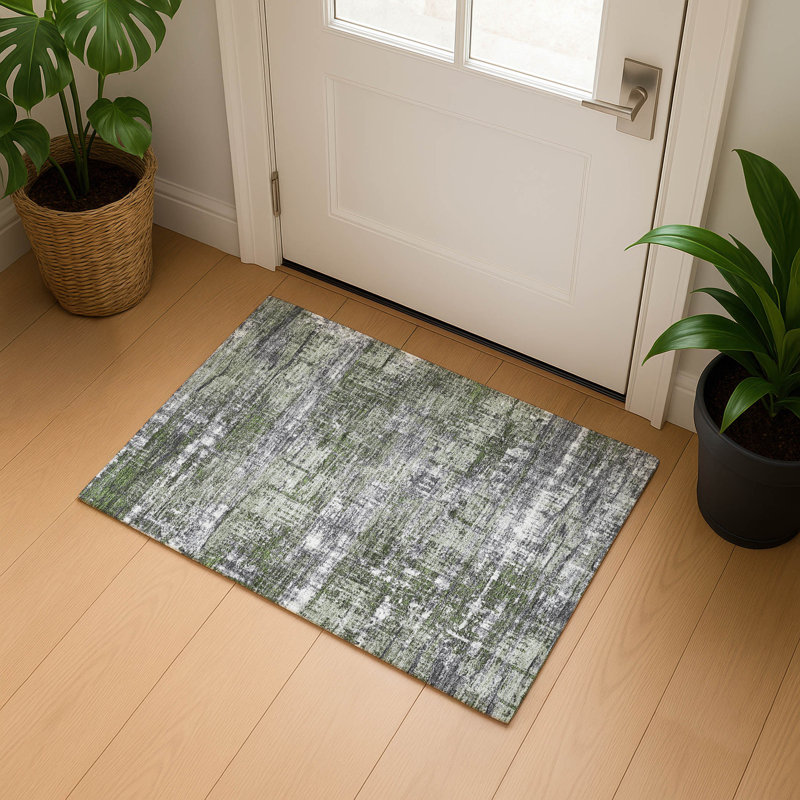 Premium Machine Washable Mouton Geometric Rug, Rectangle 1'8" x 2'6"