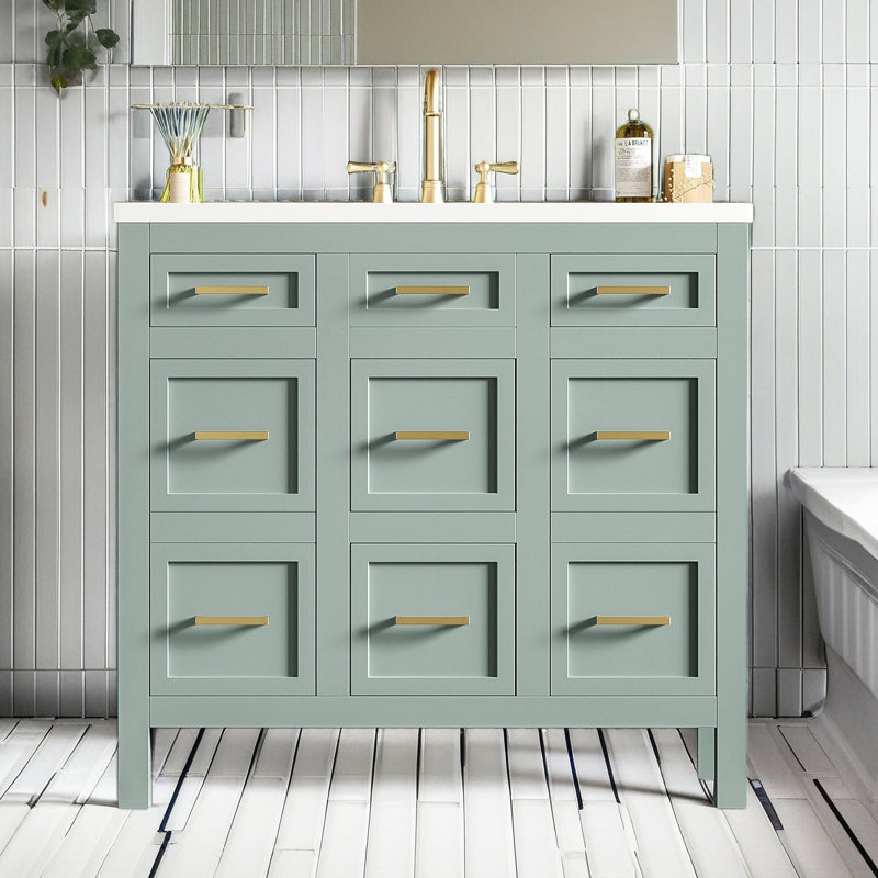 Meuble-lavabo 36 po (lavabo non inclus), Vert