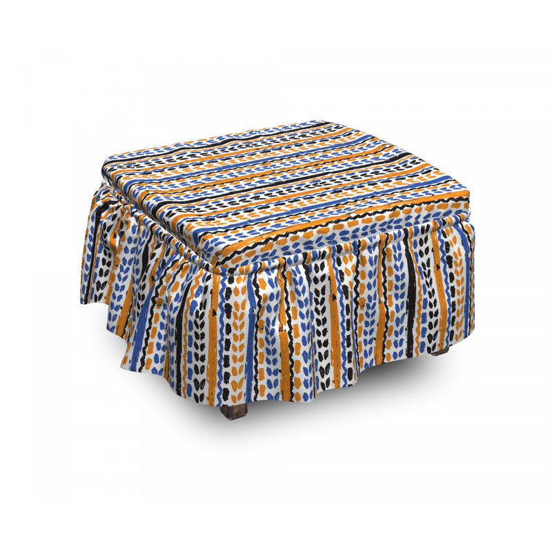 Housse pour repose-pieds zigzag lines