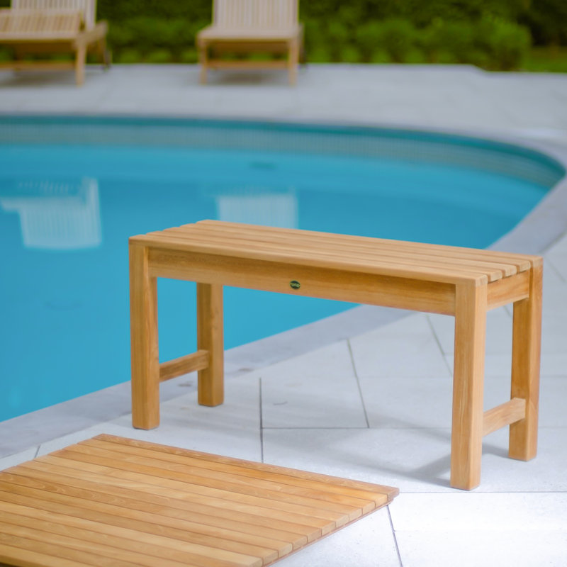 Elegant Teak Spa Shower Bench with Rounded Edges