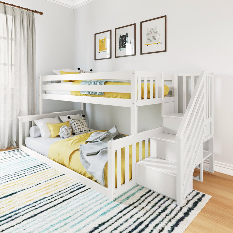 Jahzlynn Kids Twin Over Full Bunk Bed, White