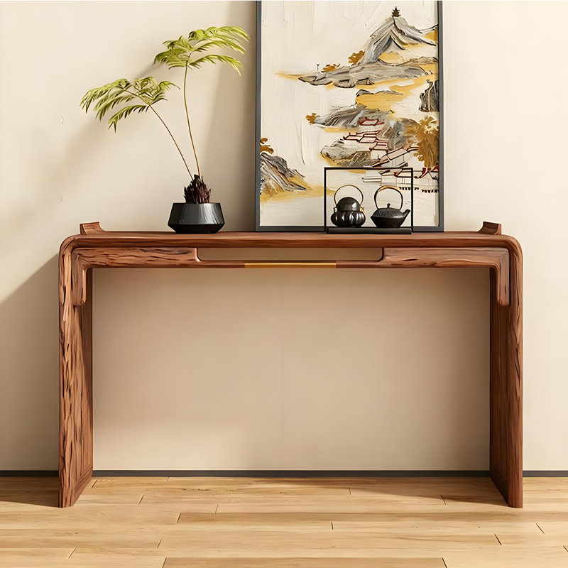 Console en bois massif de style moderne, H 33,4 po x l 62,9 po x P 14,9 po
