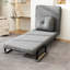 Lit convertible pliant gris avec 5 coussins et 5 coussins, idéal pour les salles familiales, l'espace et le confort
