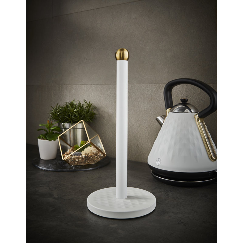 Gatsby Stainless Steel Paper Towel Holder, White
