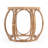 24" Natural Rattan Round Drum End Table
