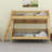 Twin Size Wooden Bunk Bed Frame - 3 Storage Shelves & Reversible Ladder (Left/Right)-1059649089