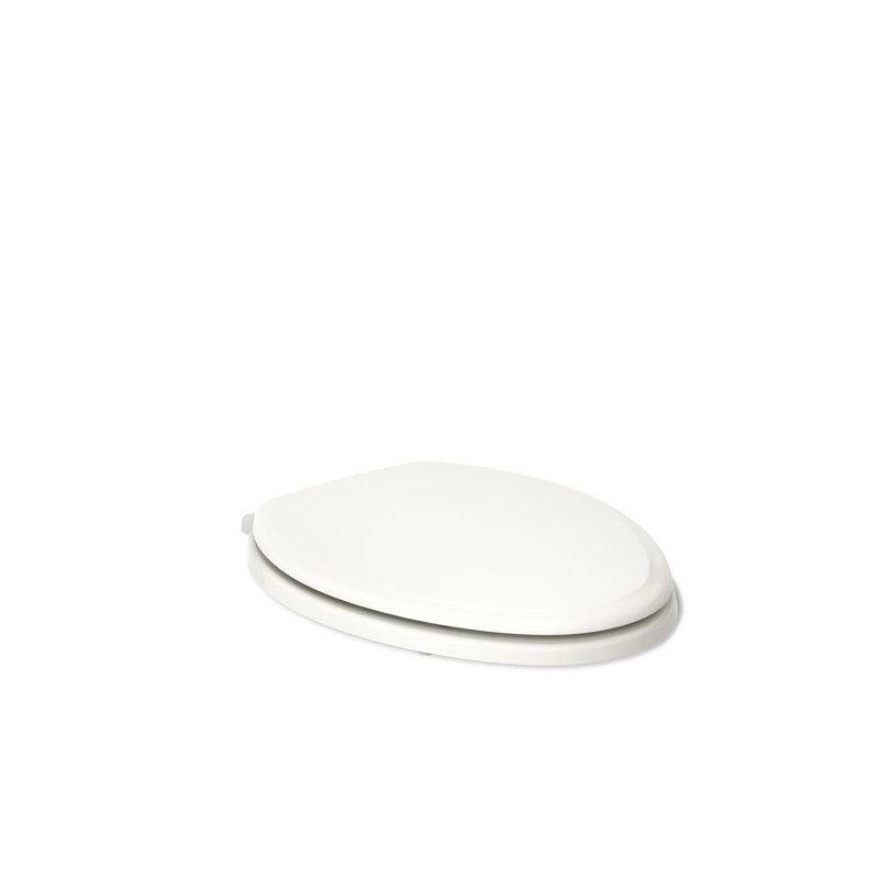 Ridgewood Quiet-Close Compression-Molded Wood Toilet Seat, Biscuit, Elongated