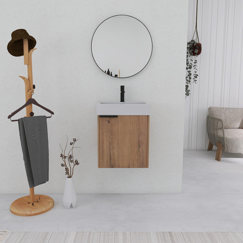 Ensemble de meuble-lavabo mural simple l 19 po