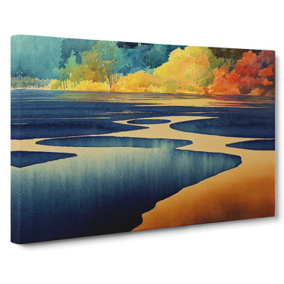 Forest Lake Watercolour - Wrapped Canvas
