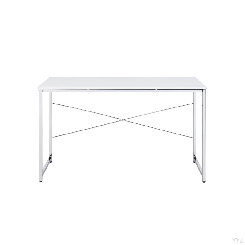 Bureau d'écriture blanc et chrome, Blanc
