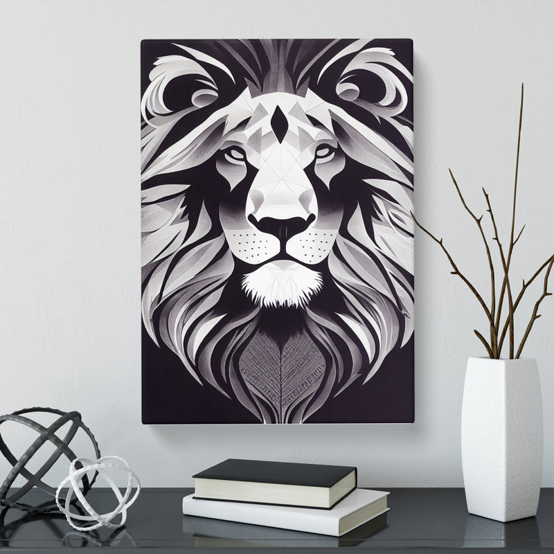Lion Contemporary - Wrapped Canvas, 60cm H x 40cm W x 3cm D