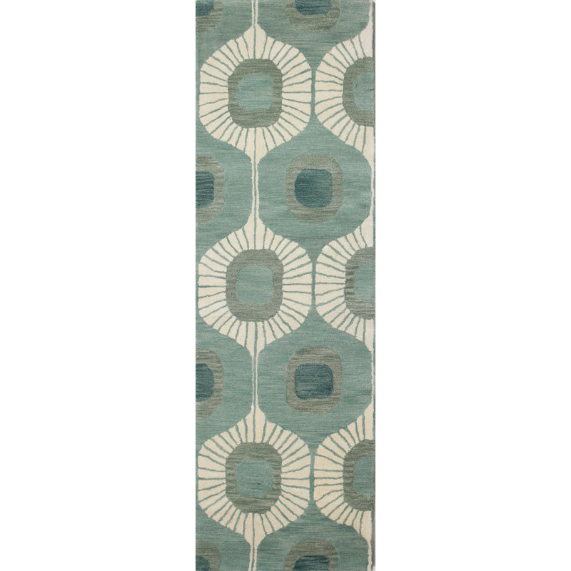 Hemmer Wool Abstract Indoor Rug, Runner 2'6" x 8'