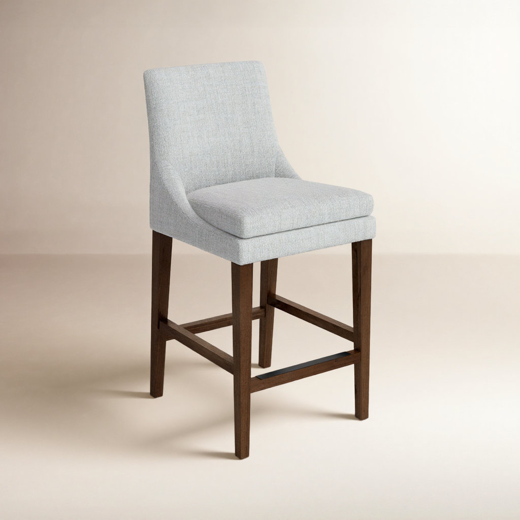 Niara 30" Bar Stool, Counter Stool (26” Seat Height), Gray Heathered