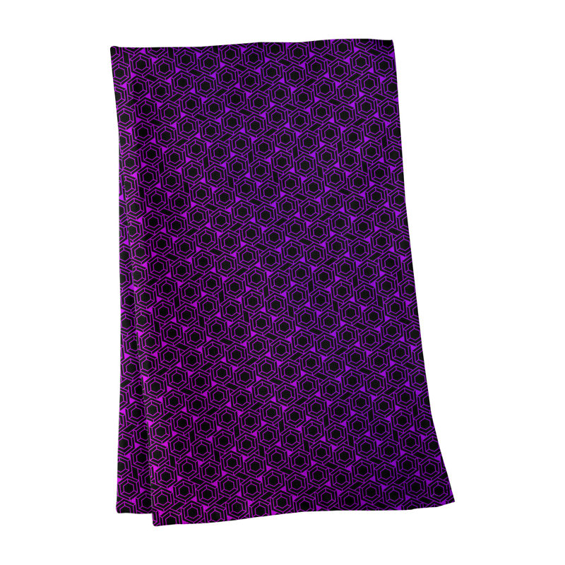 Serviette de thé hexagonale à treillis alternable Mcguigan, Mauve foncé / noir, Polyester sergé