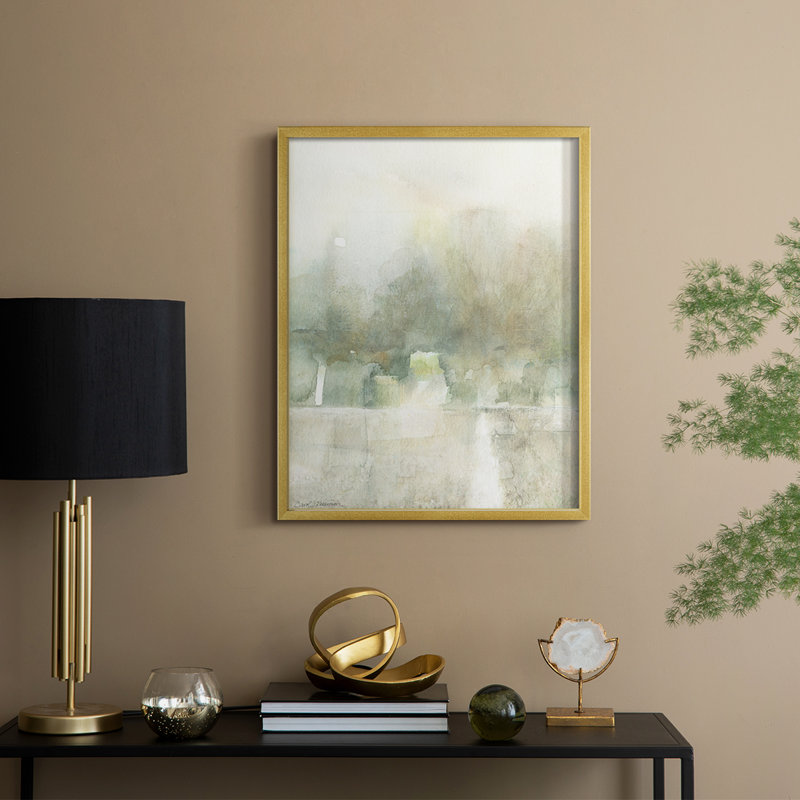 «Gentle Path II», reproduction encadrée - bois massif, H 11 po x l 9 po, Doré