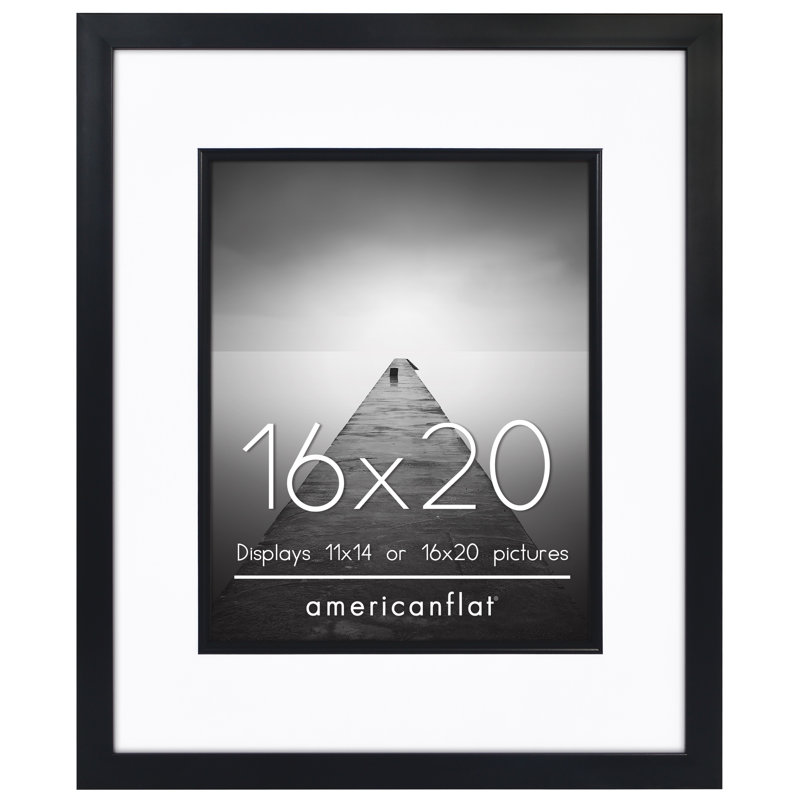 Picture Frame With Decorative Inner Mat Accent - Shatter Resistant Glass And Easel Stand, 16" W x 20" H