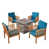 Structure brune patine / coussin bleu sarcelle fon