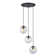 Neva 3-Light Transitional Globe Chandelier for Entryways with 7 in. Clear Iridescent Glass Shades