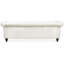Canapé 3 places blanc de 211,8 cm (83,28 po), revêtement en similicuir, rembourrage en mousse, structure en bois massif et contreplaqué, pieds stables en bouleau avec accoudoirs arrondis, assise longue, revêtement en similicuir, rembourrage et structure, peinture vernie