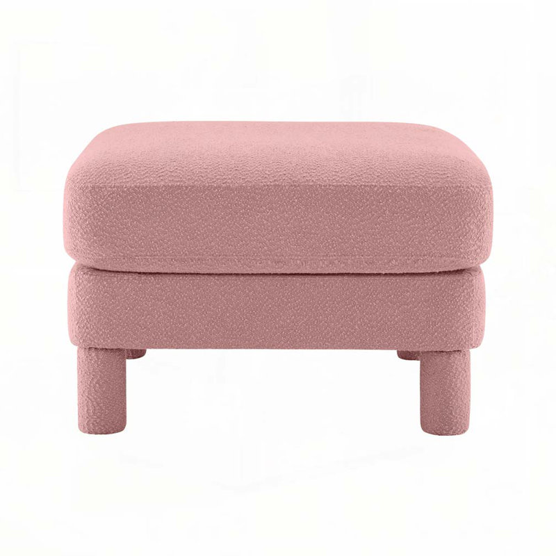Repose-pieds capitonné Boucle, Rose