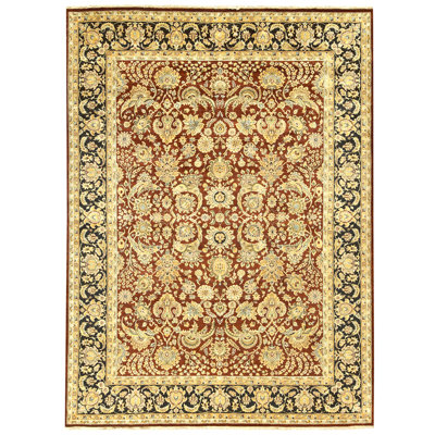 High-Quality Hand-Knotted Red And Black Area Rug