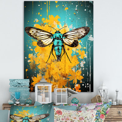 Green And Yellow Pop Insect Art Moth I - Insects & Bugs Wall Art