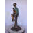 Boy Sitting On A Log With His Puppy Bronze Statue - Size: 15"L X 15"W X 35"H.