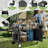 38"L x 18"W Patio Storage Bar Cart Stainless Steel Outdoor Rolling Bar Cart with Spice Rack