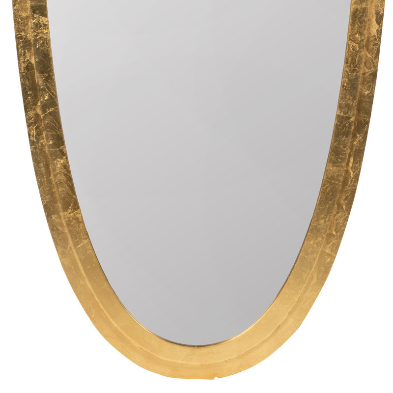 Elegant Oval 46" Gold Wood Framed Wall Mirror