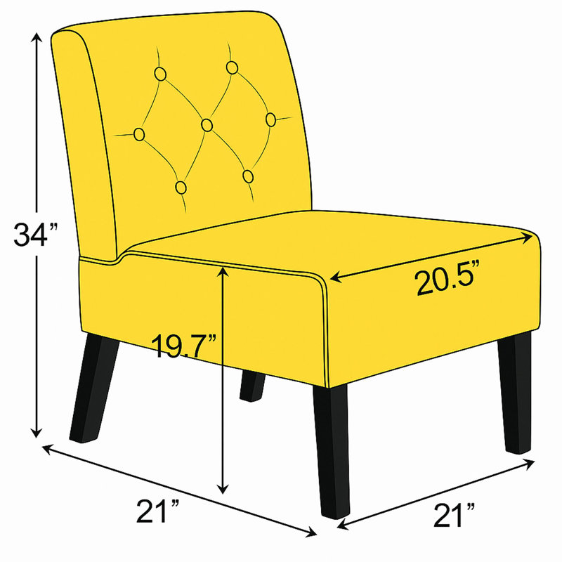 Fauteuil d'appoint 53 po Reese, Yellow Velvet
