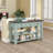 48" Solid Pine Wood Console Table With 2 Drawers 2 Cabinets & Bottom Shelf Distressed Finish