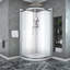 Porte de douche 36 po x 72 po avec cabine de douche encadrée en chrome