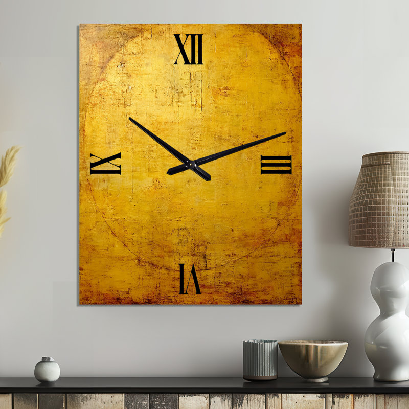 Ancienne opulence antique rétro or abstrait - horloge murale abstraite en métal, Petit