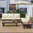 Versatile Outdoor Sofa Set with Adjustable Seats and Multiple Functional Tables-1543714089