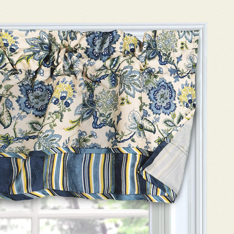 Floral Scalloped Kitchen Curtain