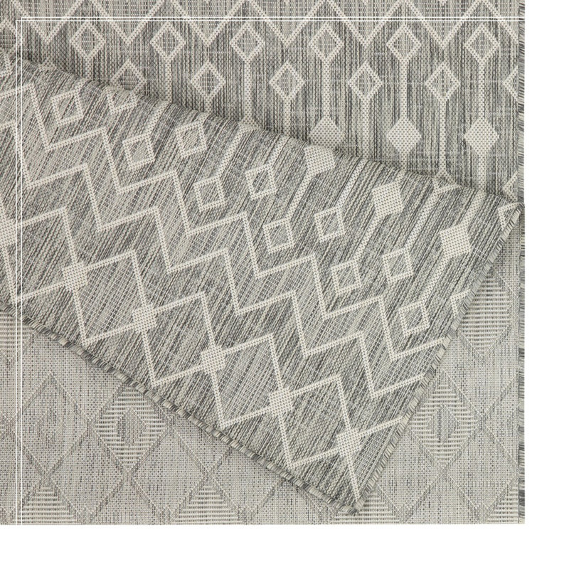 Tapis argenté intérieur / extérieur, Rectangle 7 pi 10 po x 10 pi 3 po