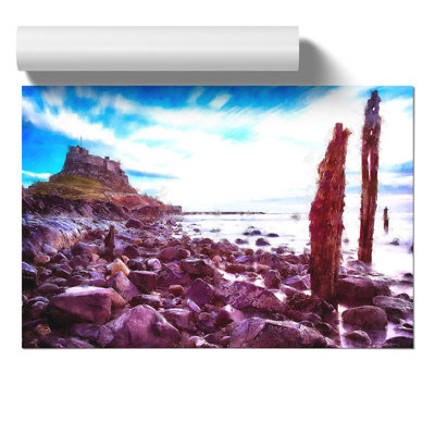 Holy Island in Lindisfarne Painting - Frameless Print
