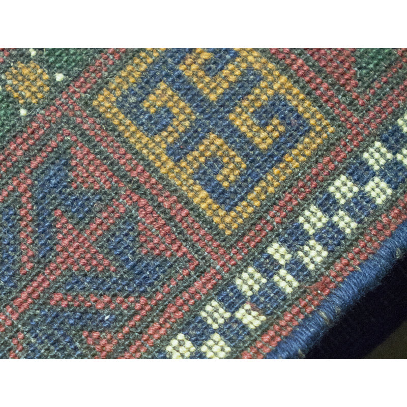 Hand-Knotted High-Quality Purple and Green Area Rug