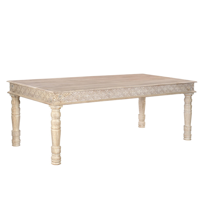 Aarohi Solid Wood Dining Table, 40" W x 84" L, White