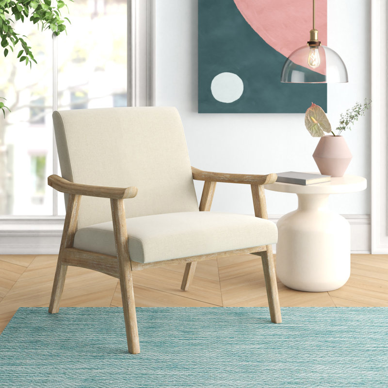 Albury Upholstered Accent Chair, Linen 100% Polyester, Natural
