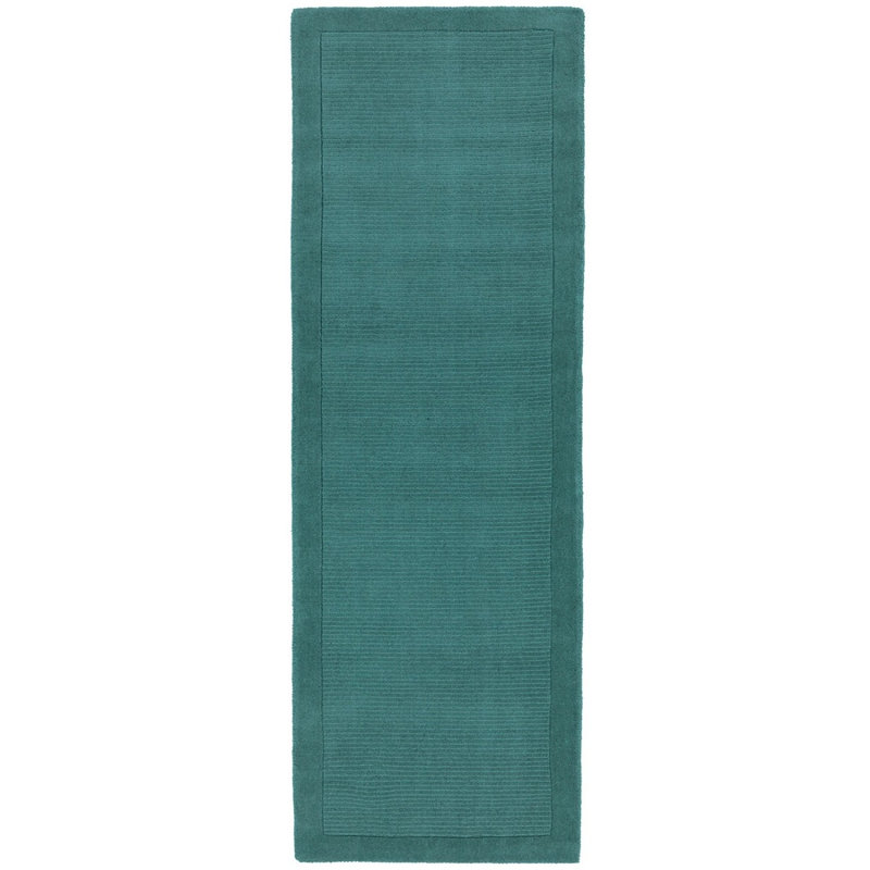 Teal Simple And Stylish Handmade Modern Plain Rug For Living Room And Bedroom, Wool, Rectangle 80 x 150cm