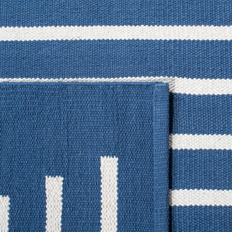 Estyn Hand Woven Cotton Striped Rug, Rectangle 3' x 5'