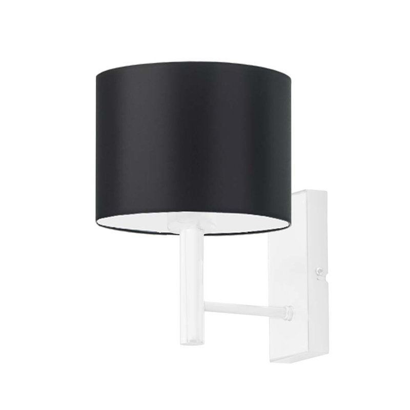 Awez Armed Sconce, White, Black